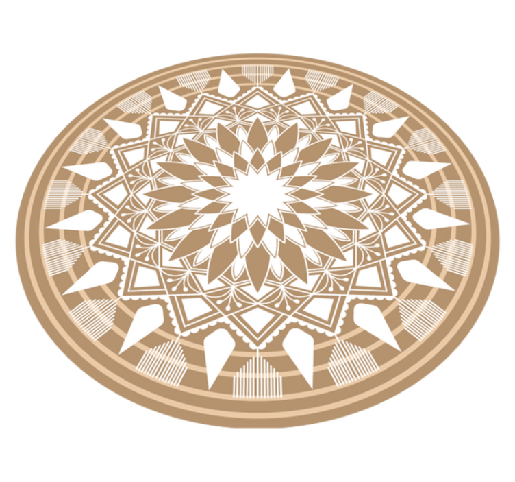 Natural big mandala circular  mandala vinyl rug - TenStickers