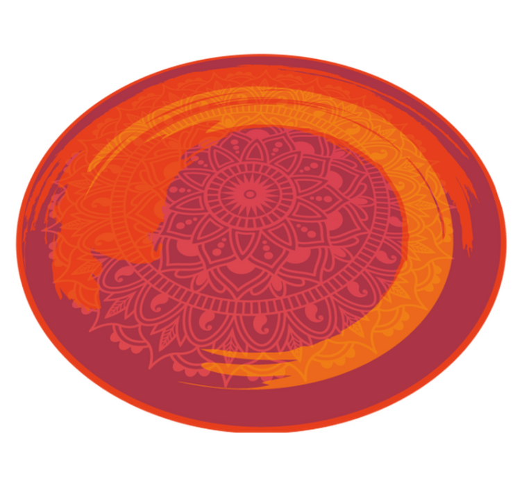 Red radiant motif mandala rug - TenStickers