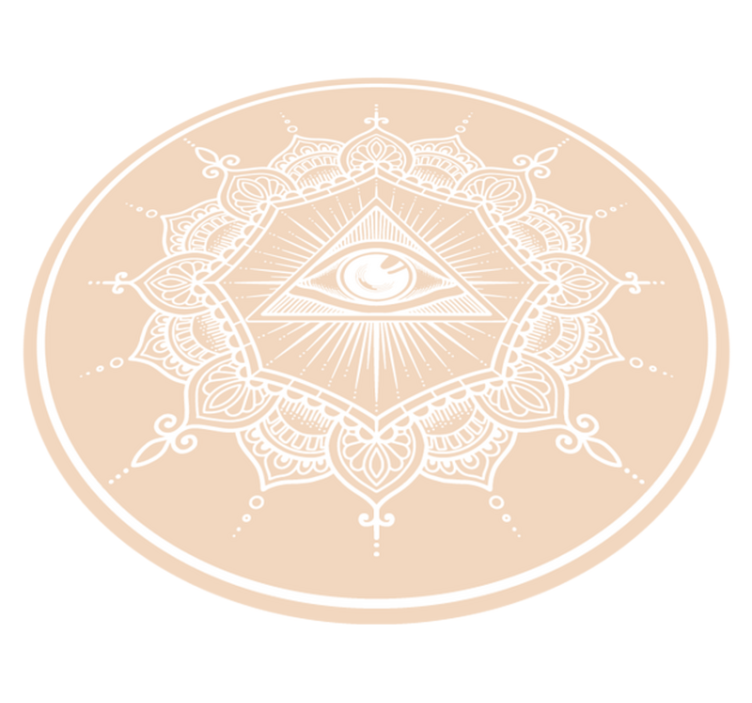 All-seeing beige eye mandala rug - TenStickers