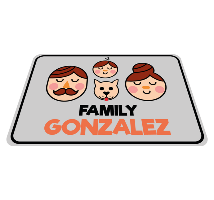 Personalized Family Illustration custom floor mat - TenStickers