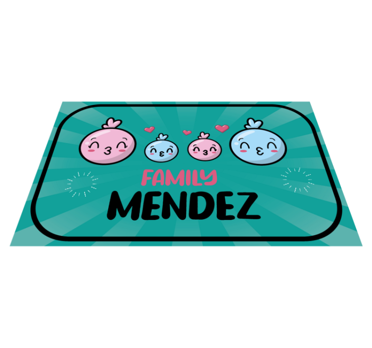 Water balloons with family name entrance hall rug - TenStickers