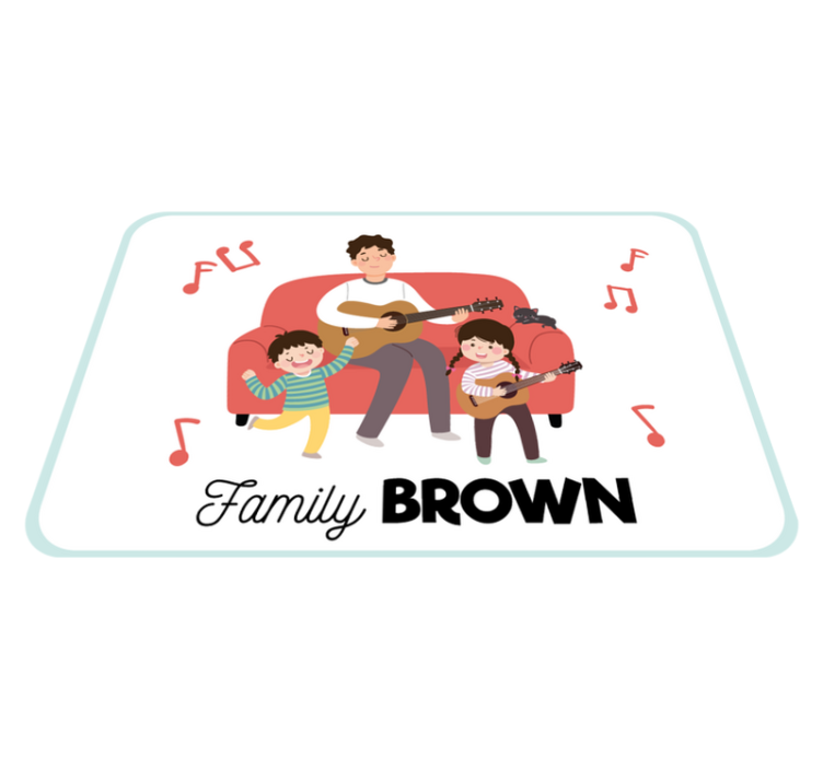 Musical family name entrance hall rug - TenStickers