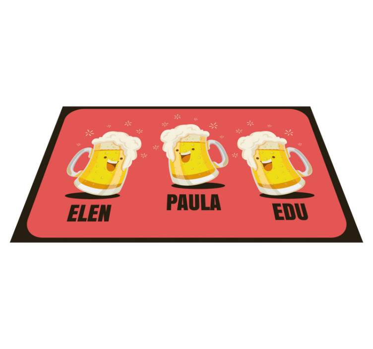 Custom beer mugs entrance hall rug - TenStickers