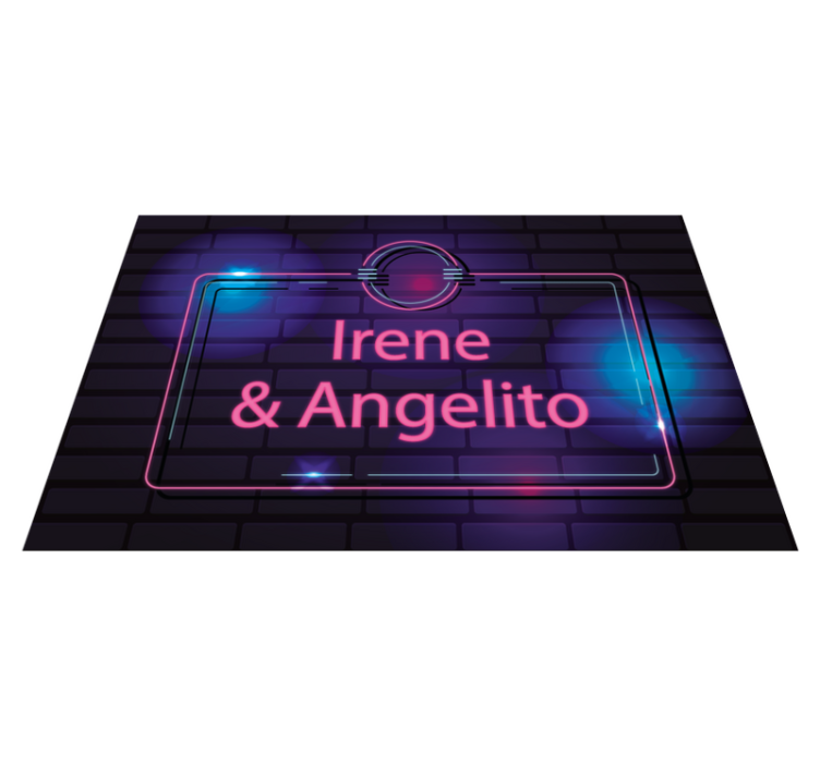 Neon couple names teenage bedroom rug - TenStickers