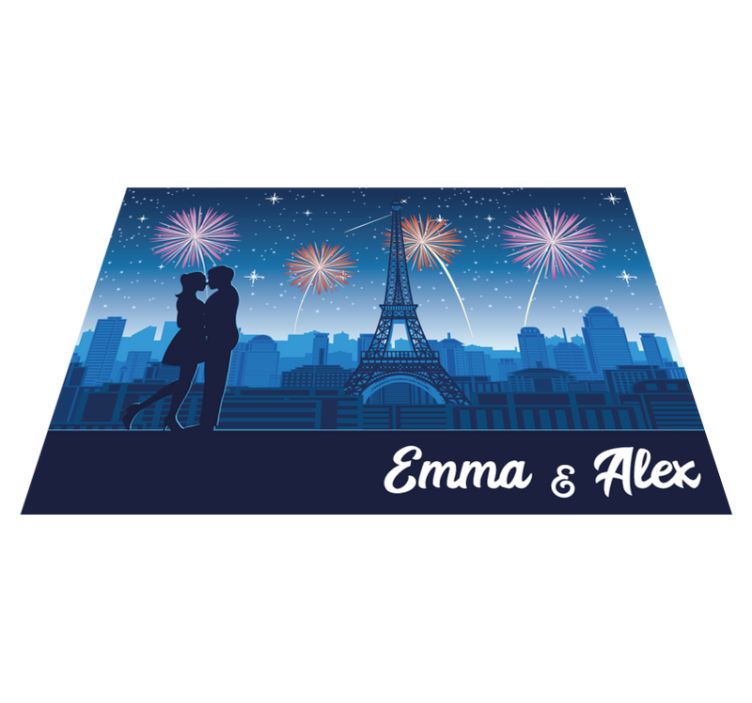 Parisian Romance custom floor mat - TenStickers
