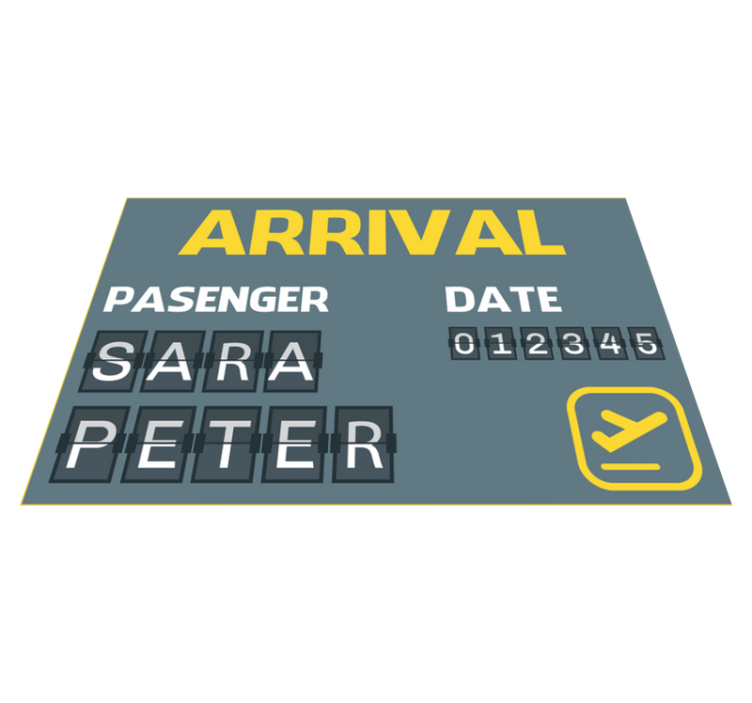 Arrival plane ticket custom floor mat - TenStickers