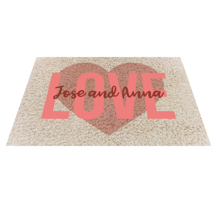 Love heart with names bedroom carpet - TenStickers