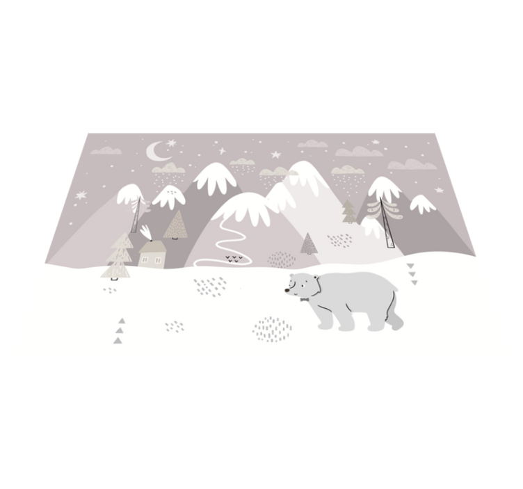 Gray nordic mountains baby play mat - TenStickers