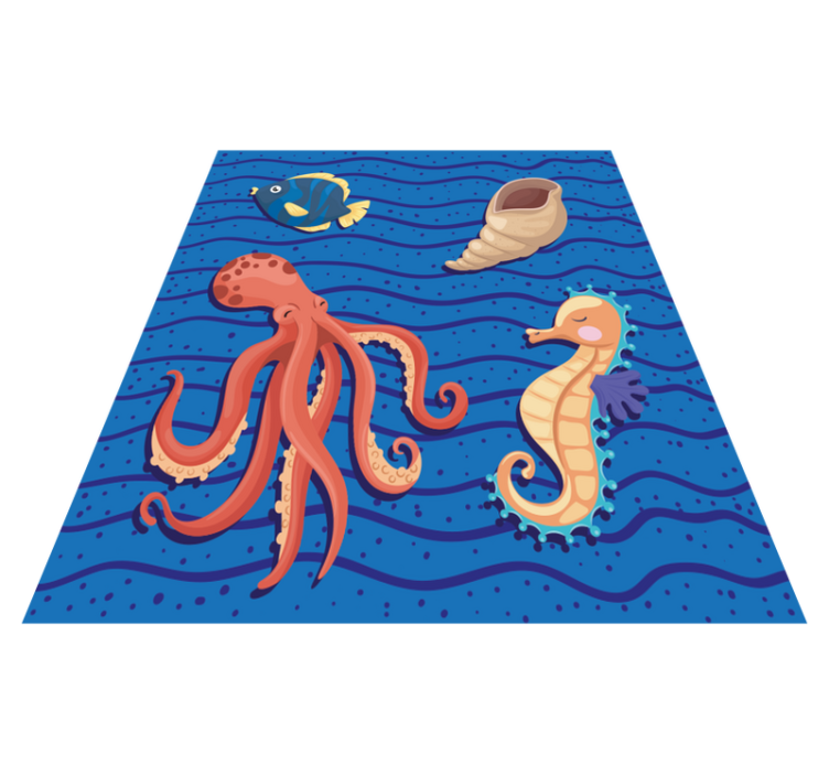 OCEAN ANIMALS PLAYTIME kids carpet - TenStickers