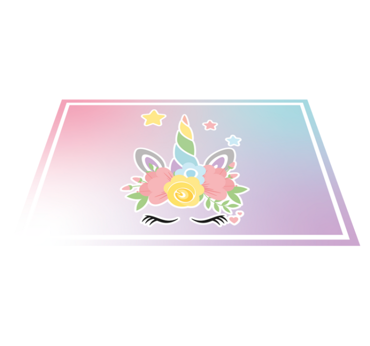 Unicorn Floral Charm kids carpet - TenStickers