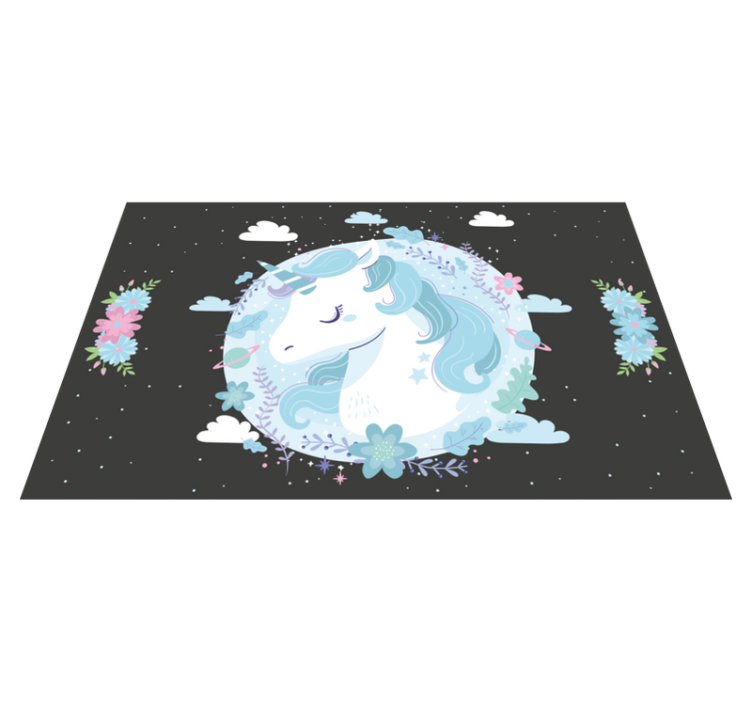 Dreamy Unicorn Scene kids carpet - TenStickers