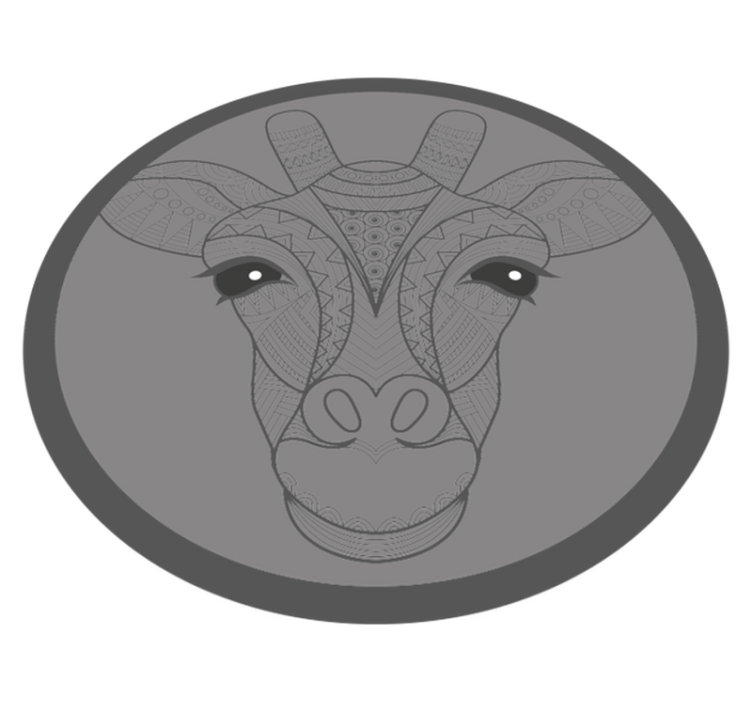 Grey giraffe design animal mat - TenStickers