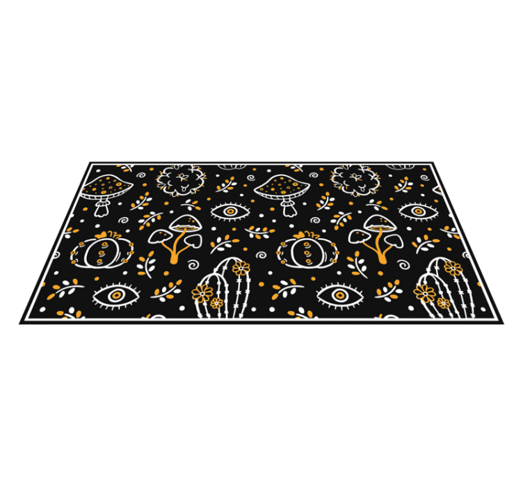 Mushroom artwork floral rug - TenStickers