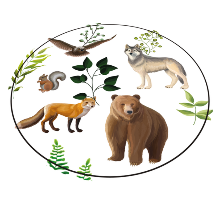 Friendly forest creatures kids rug - TenStickers