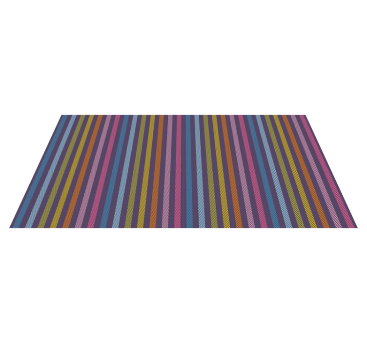 Thin multi-colored lines stripes rug - TenStickers