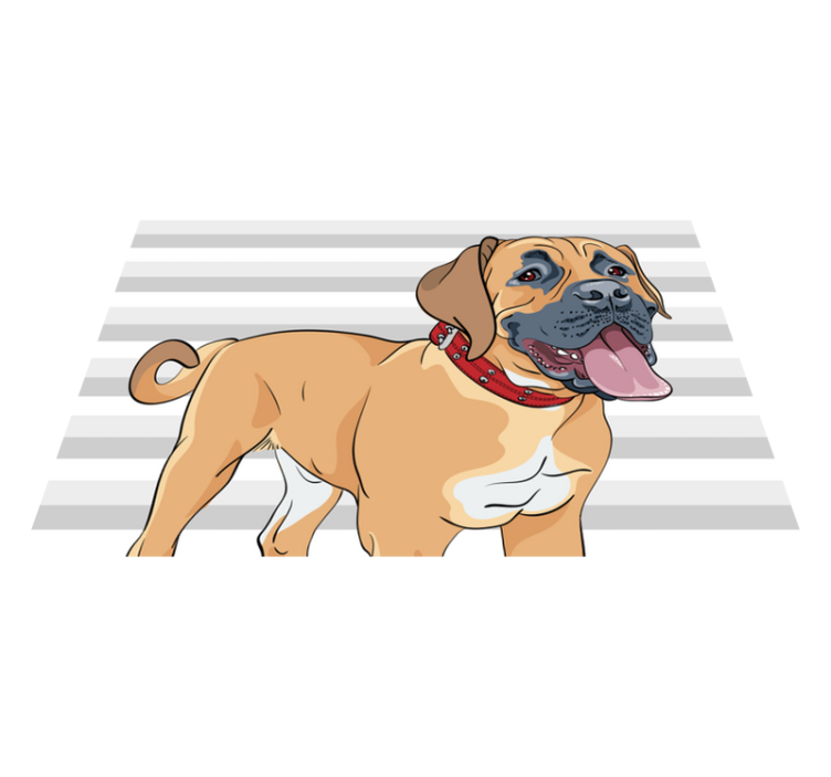 Panting mastiff illustration animal mat - TenStickers