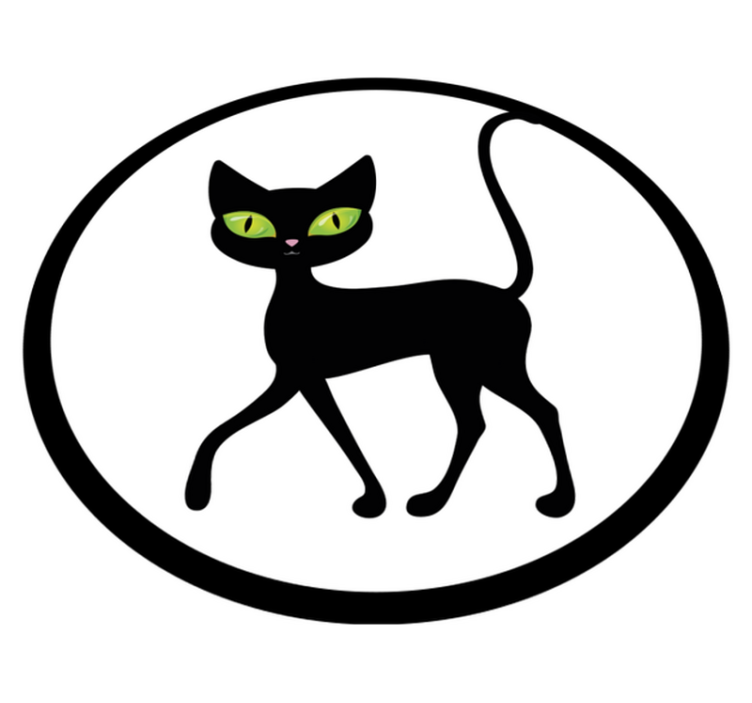 Charming black cat animal mat - TenStickers