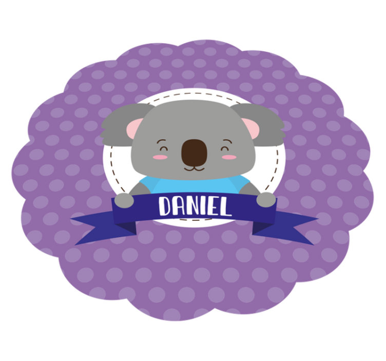 Cute koala with name nursery rug - TenStickers