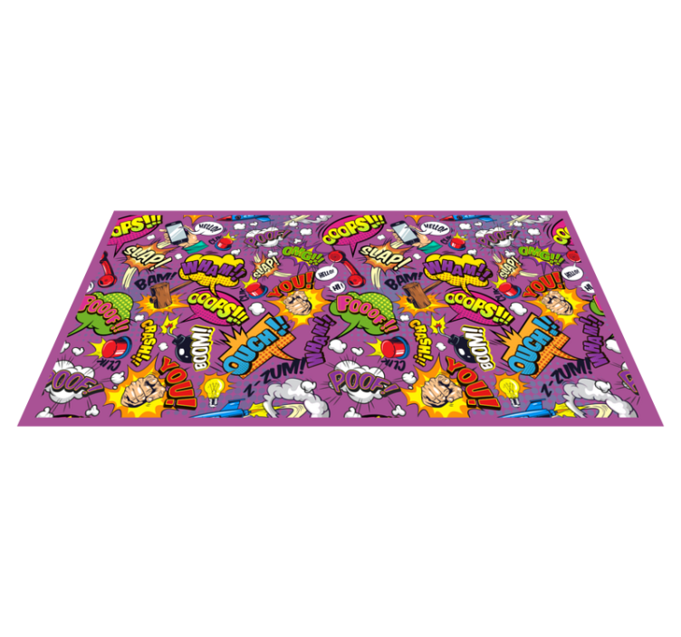 Comic dialogue bubbles teenage bedroom rug - TenStickers