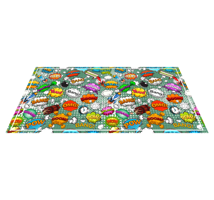 Comic audio effects teenage bedroom rug - TenStickers