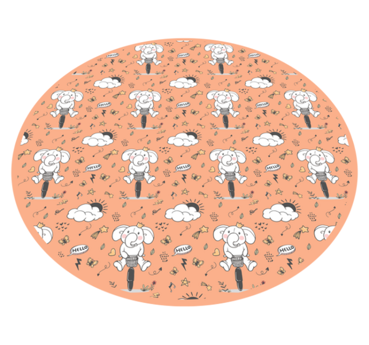Cheerful Elephant Theme kids carpet - TenStickers