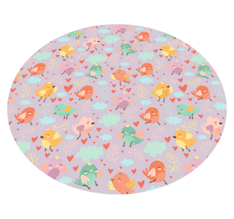 Colorful bird print animal mat - TenStickers