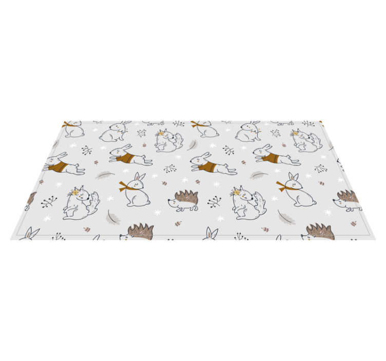 Nordic forest friends kids carpet - TenStickers