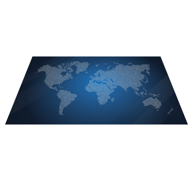 Blue graphic design map rug - TenStickers