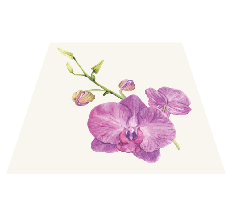 Purple Orchid Blooms floral rug - TenStickers