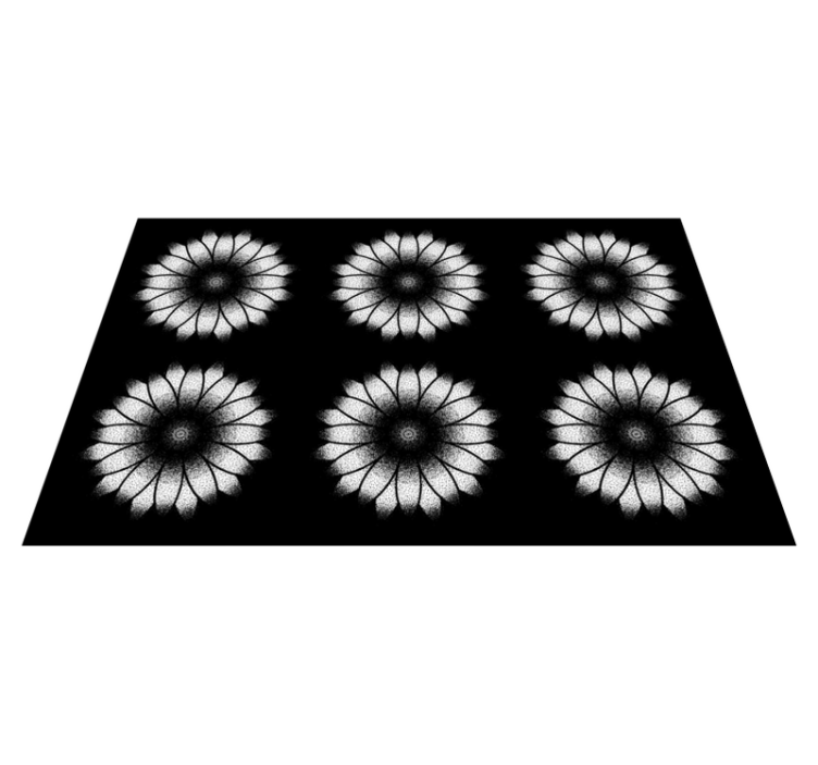 Black and white inspiration floral rug - TenStickers