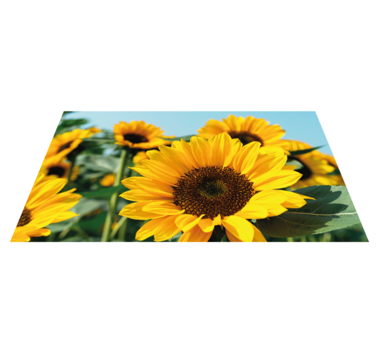 Bright sunflower design floral rug - TenStickers