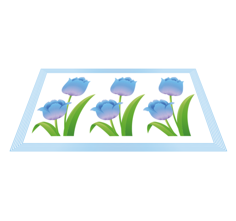 Blue Tulip Display floral rug - TenStickers