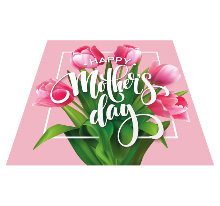 MOTHER'S DAY TULIPS floral rug - TenStickers