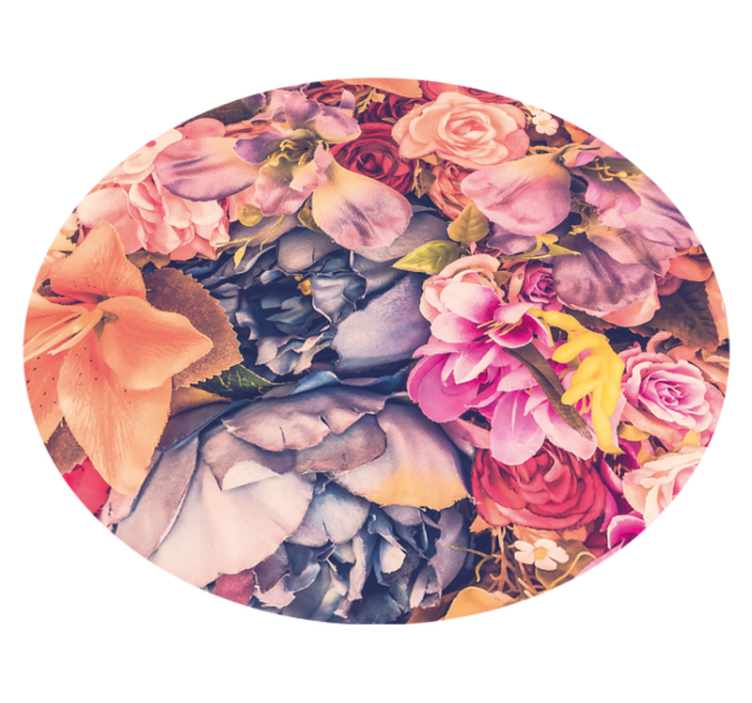 Blossom Circular Composition floral rug - TenStickers