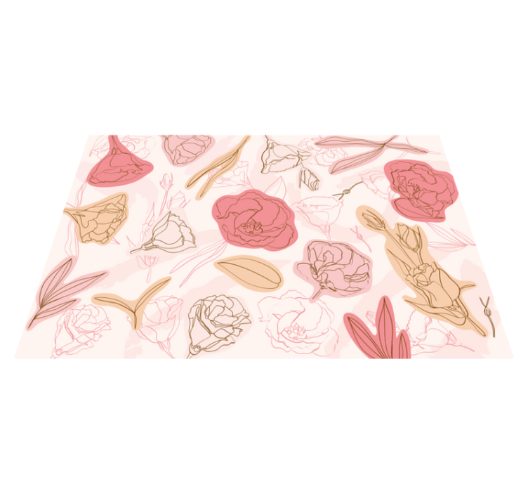 Botanical Outline Style floral rug - TenStickers