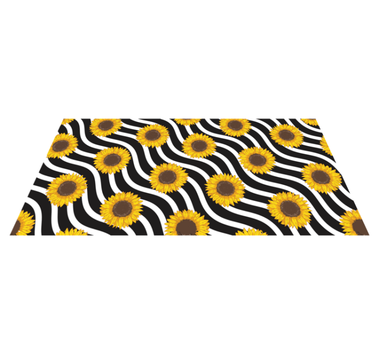 Sunflower Wave Pattern floral rug - TenStickers