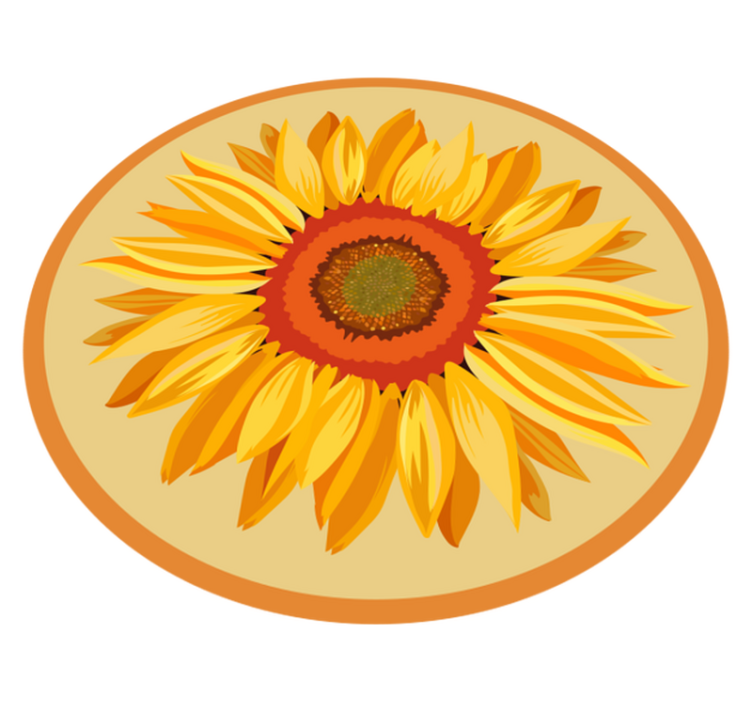 Sunflower Round floral rug - TenStickers