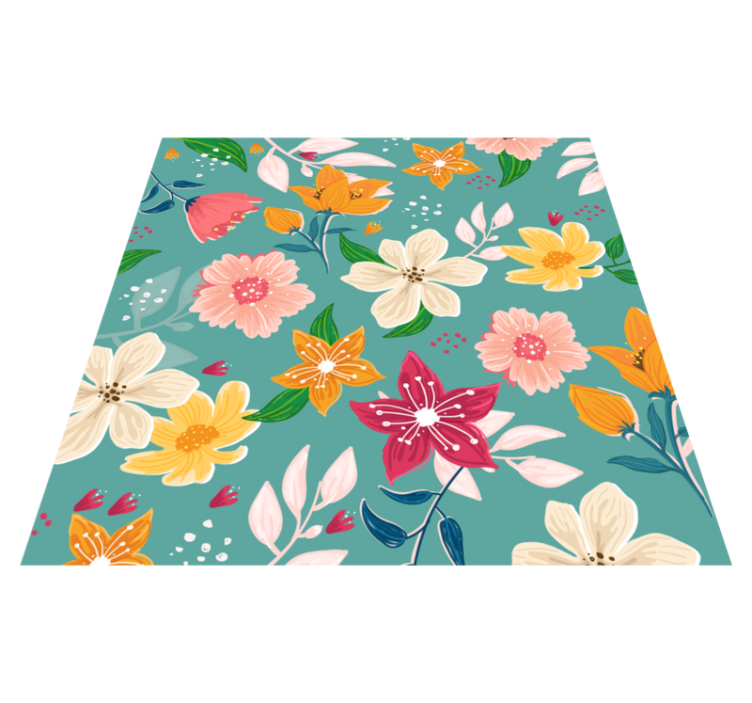 Floral rug floral design delight - TenStickers