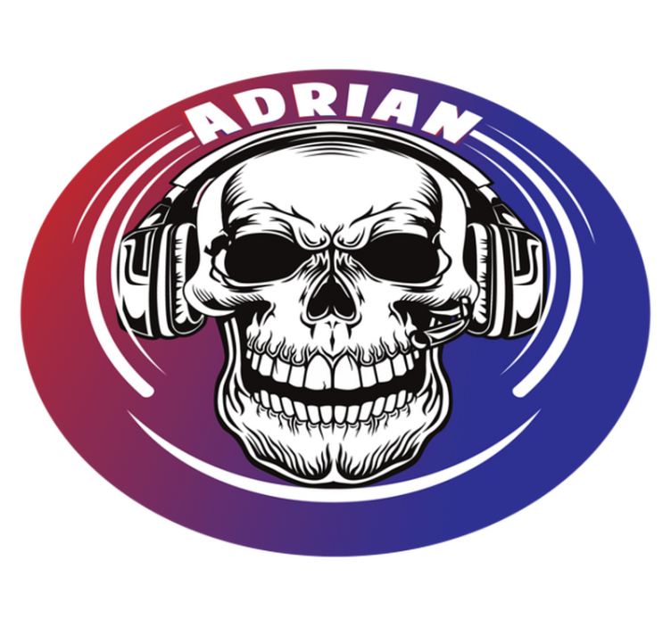 Custom skull headphones teenage bedroom rug - TenStickers