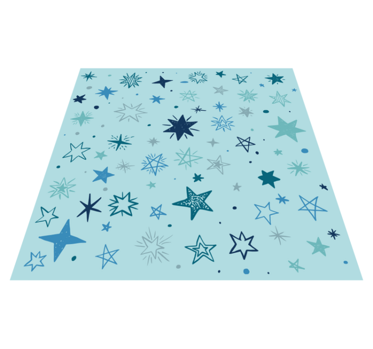 Blue night pattern star rug - TenStickers