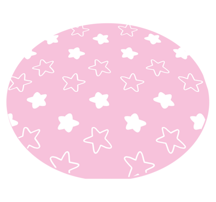 Pink Star Pattern circular rug - TenStickers
