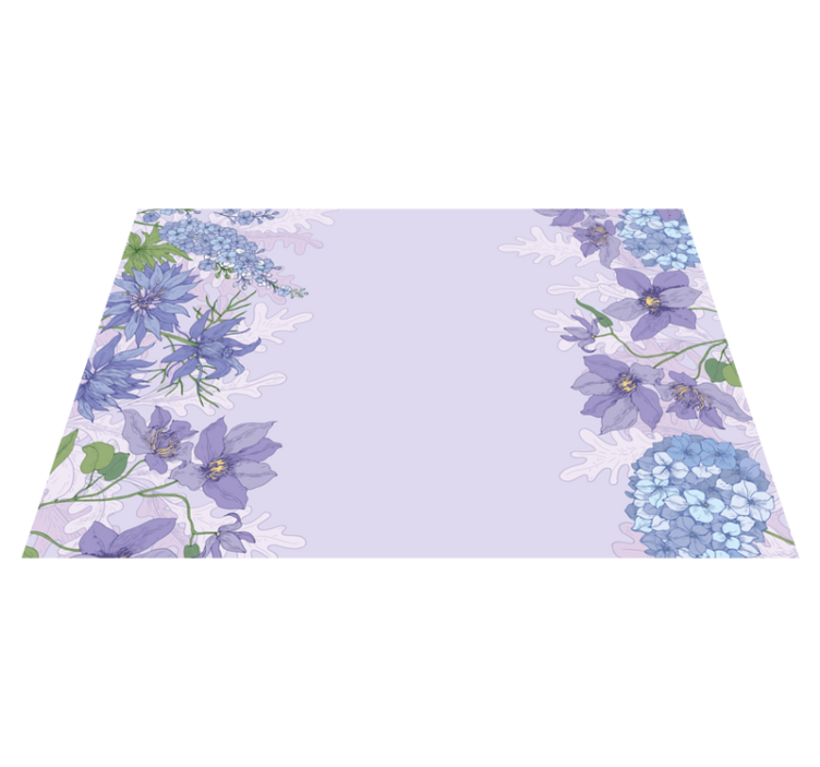 Vague purple flowers floral rug - TenStickers