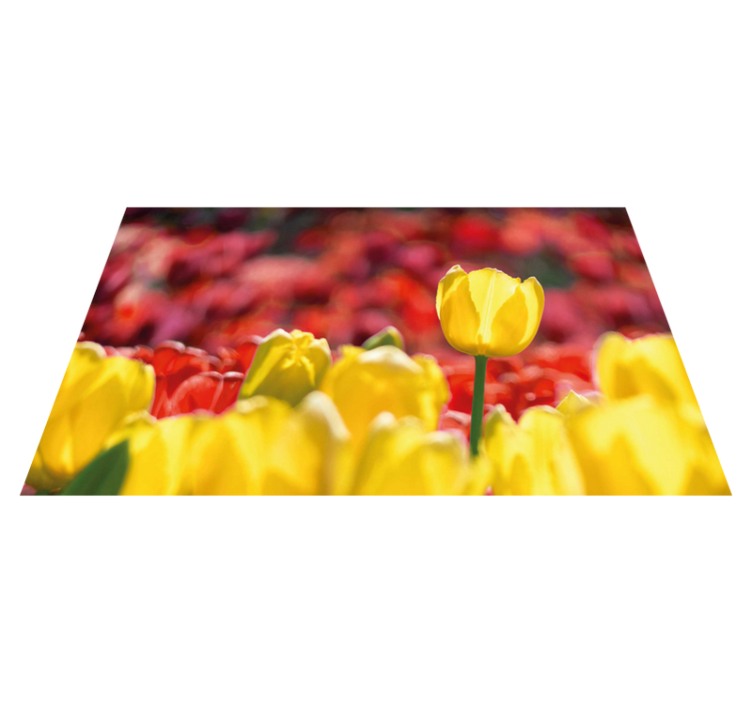 Red and yellow tulips floral rug - TenStickers