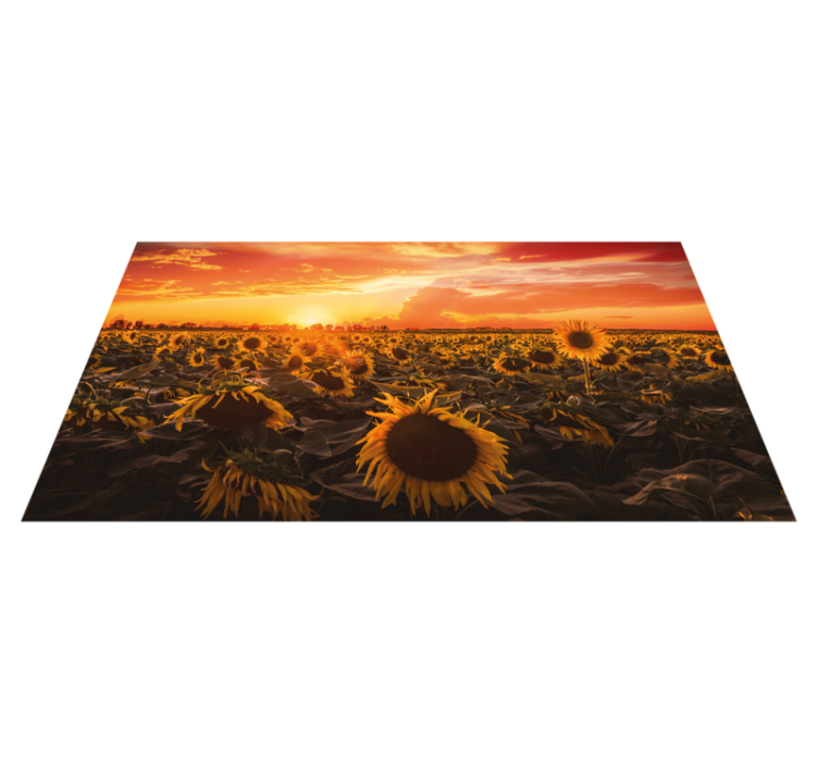 Sunflower Sunset Scene floral rug - TenStickers