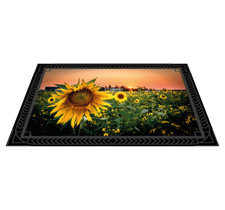 Sunflower sunset floral rug - TenStickers
