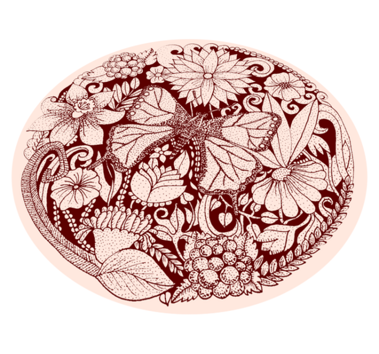 Delicate wing design floral rug - TenStickers