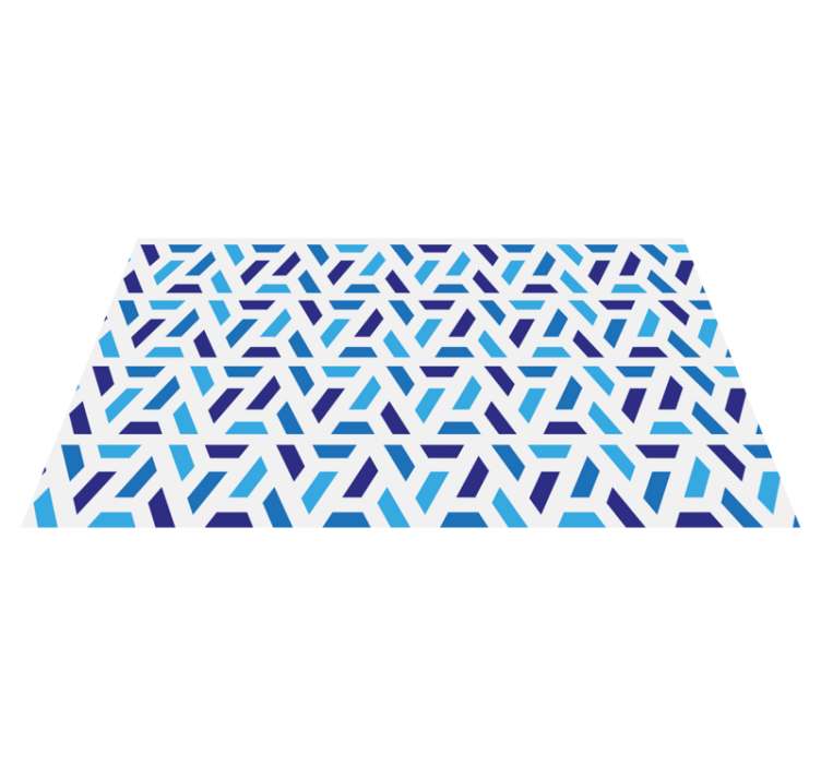 Blue patterned shapes geometric rug - TenStickers