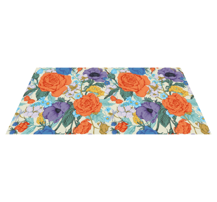 Radiant Botanical Arrangement floral rug - TenStickers