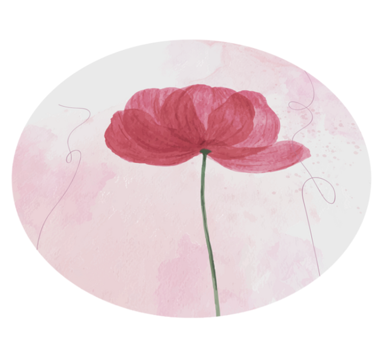 Aquarella poppy design floral rug - TenStickers