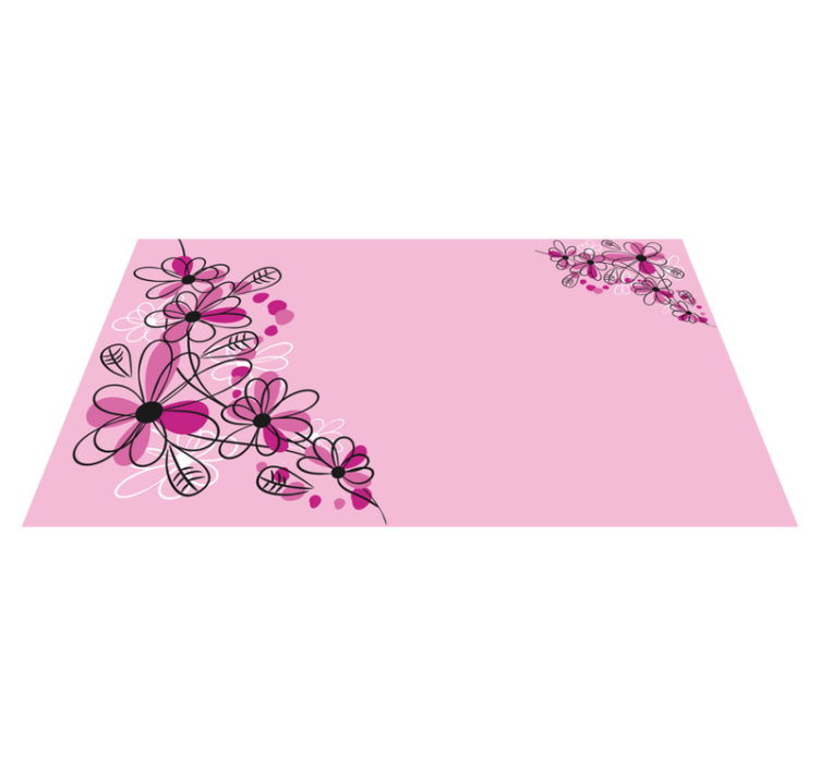 Blossom Pink Charm floral rug - TenStickers